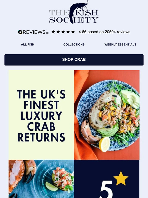 The Fish Society The UK's Finest Luxury British Dressed Crab Returns 🦀