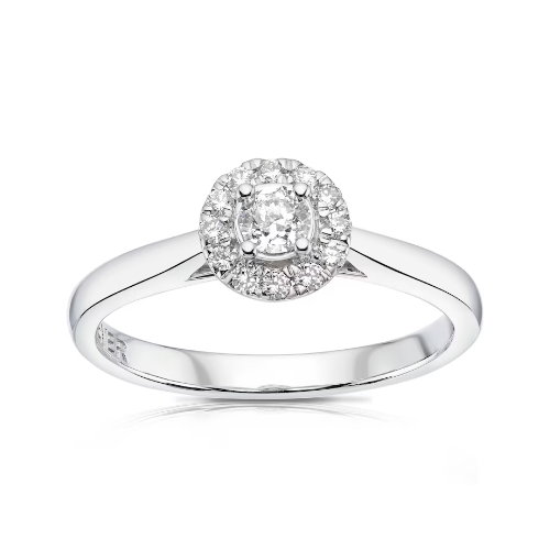The Forever Diamond 18ct White Gold Round Halo 0.25ct Ring