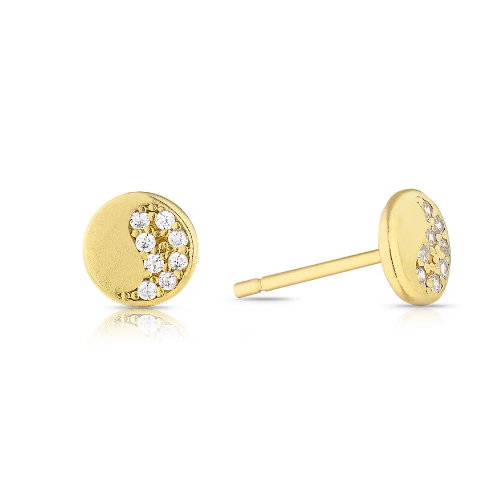 Sterling Silver & 18ct Gold Plated Vermeil Yin & Yang Stud Earrings