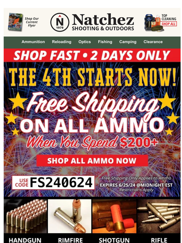 Natchez Shooters Supplies 📦 Free Shipping on ALL AMMO Milled