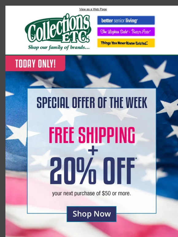 Collections Etc. Hot Deal 20 Off + Free Shipping Today Only! Milled