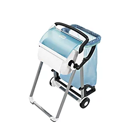 Dispenser per rotoli, con rotelle