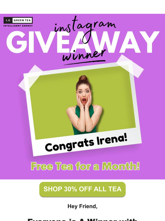 Free I.E. Green Tea for a Month