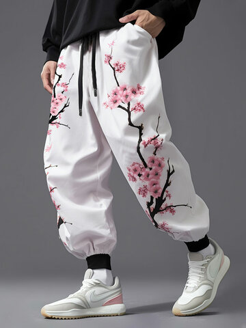 Cherry Blossoms Print Pants