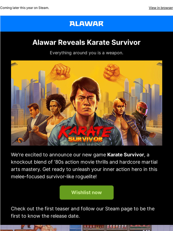 Announcing Karate Survivor, a melee-focused survivor-like game 🤜