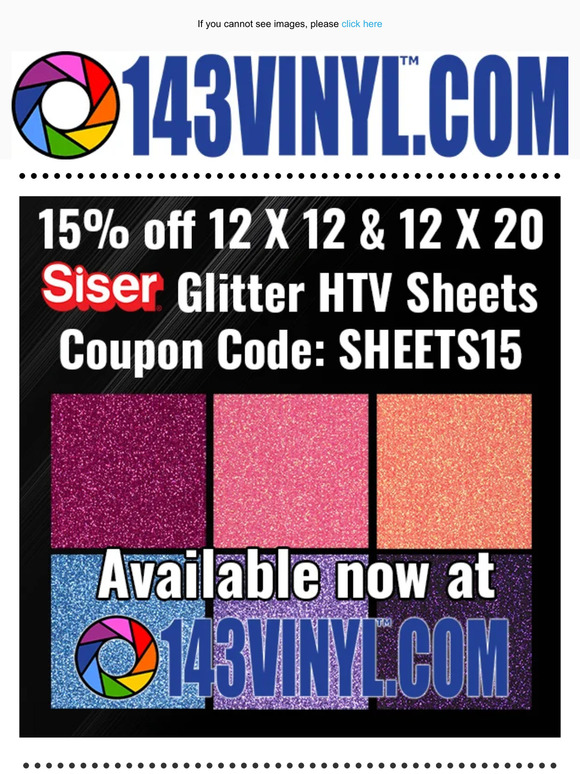 143vinyl.com: 🎉 Big Sale on Siser Glitter HTV Sheets! 🎉 | Milled