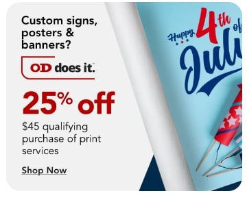 25% off $45 qualifying purchase of Print Services Excludes Photo Printing Services and custom checks