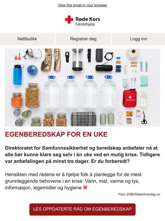 Oppdaterte råd om egenberedskap ⛑️❤️