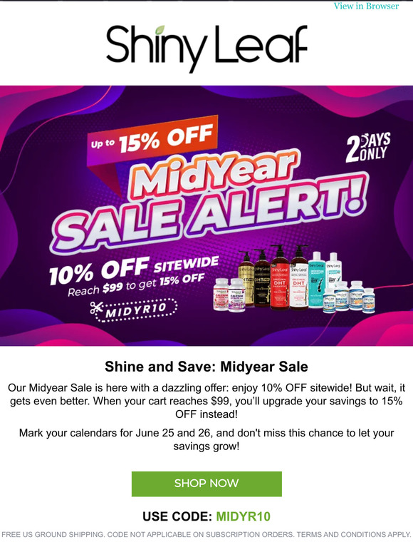 📆 Midyear Deal-ight: Up to 15% OFF!