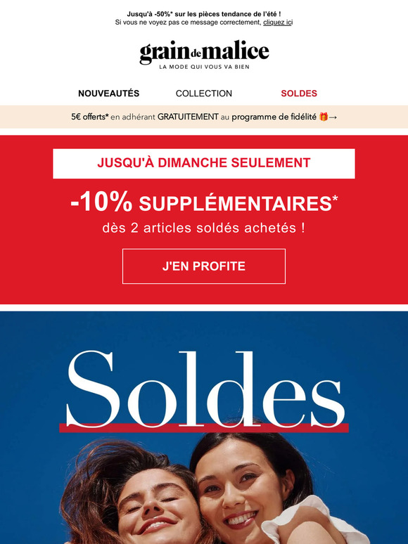 🚨 SOLDES : -10%* supplémentaires dès 2 articles !