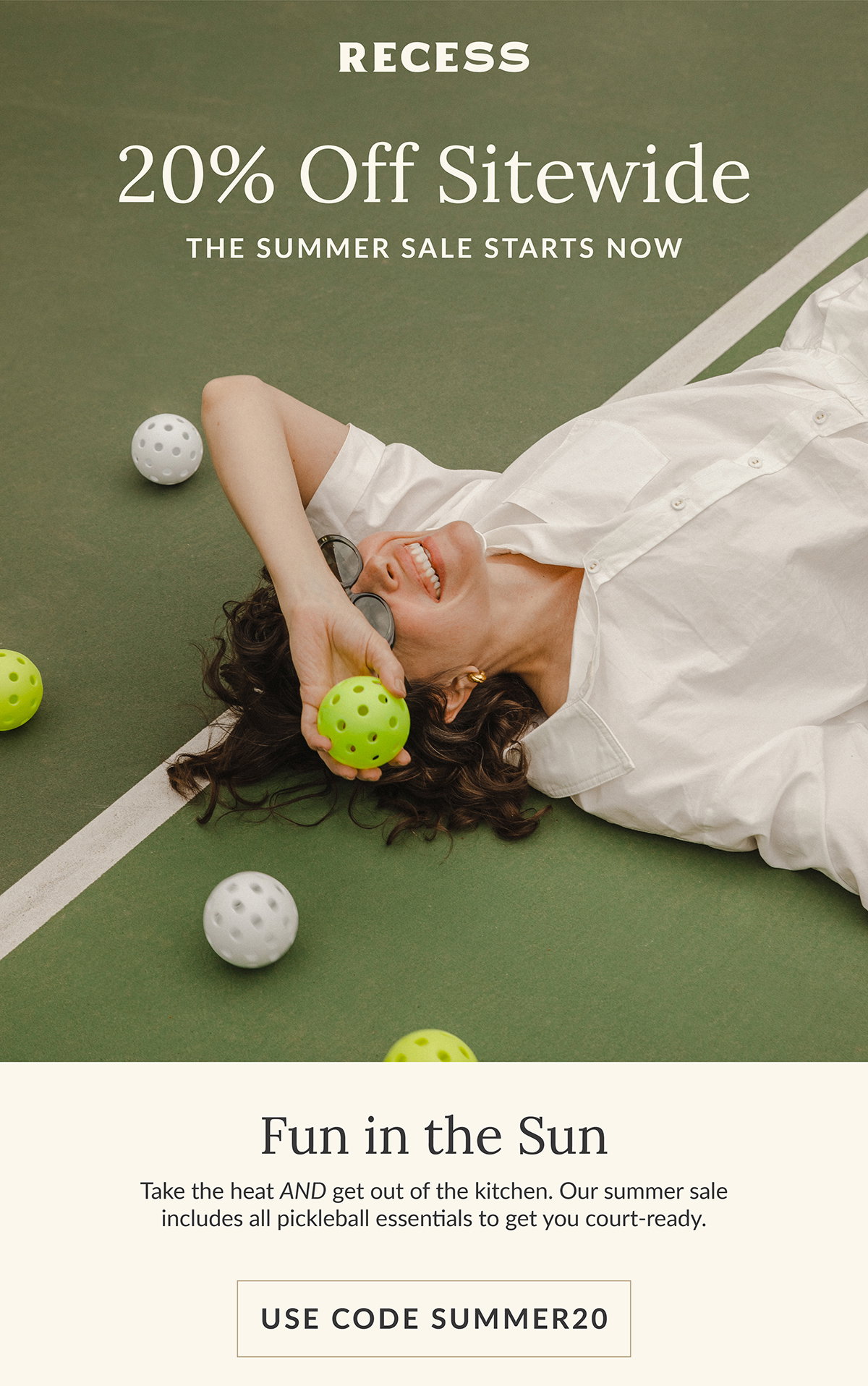 20% Off Sitewide at Recess Pickleball