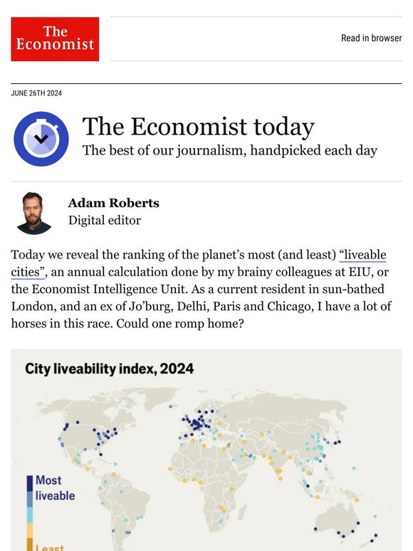 The Economist: The world’s most liveable cities in 2024 | Milled