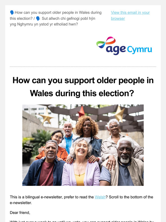 🗣️How can you support older people in Wales during this election? / 🗣️ Sut allwch chi gefnogi pobl hŷn yng Nghymru yn ystod yr etholiad hwn?