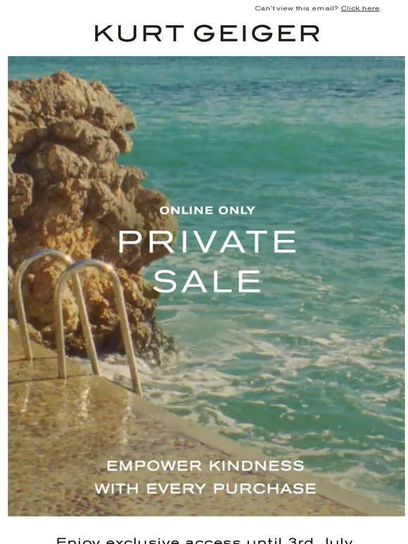 Kurt Geiger Early Access Private Sale Milled 
