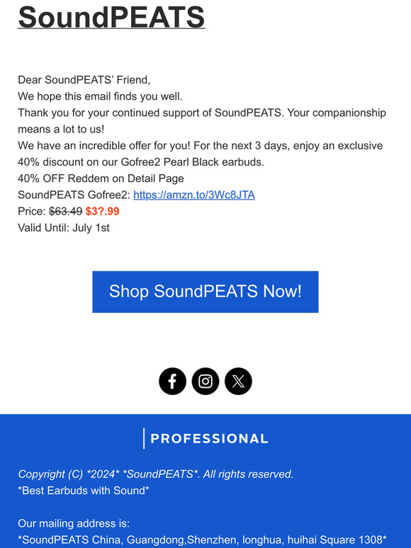 On Sale🔥: 40% Off on SoundPEATS Gofree2