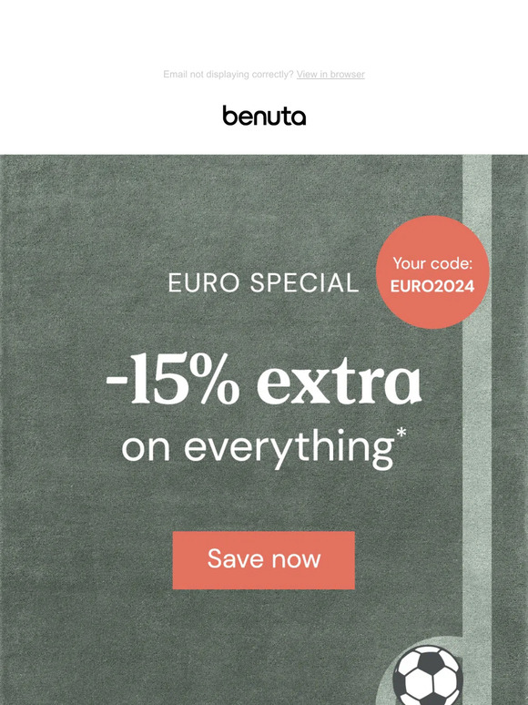 ⚽ Euro Special: -15% EXTRA for you 🙌