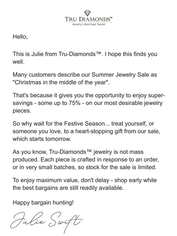 Jewelry Lover, the secret is out... it’s Christmas in June