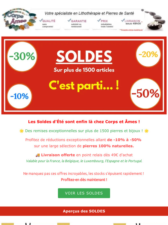 🌞 Soldes d'été... C'est parti ! Jusqu'à -50% sur nos trésors naturels 💎