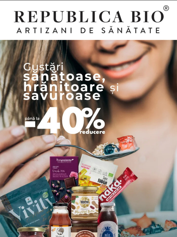 📣 Gustări sănătoase cu până la -40% reducere
