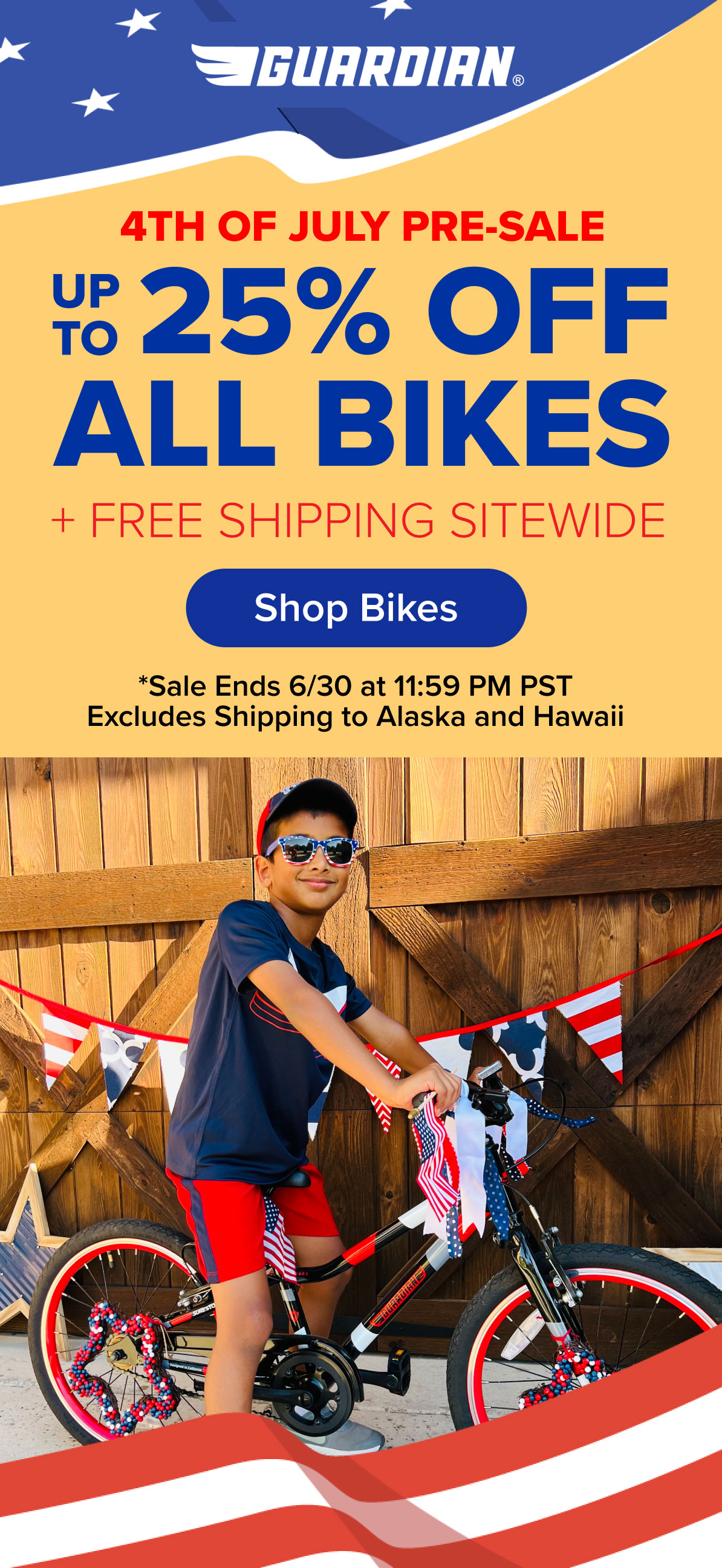 4th of july bicycle sale online