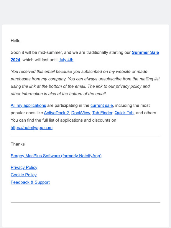 Summer Sale! 30% off on all applications