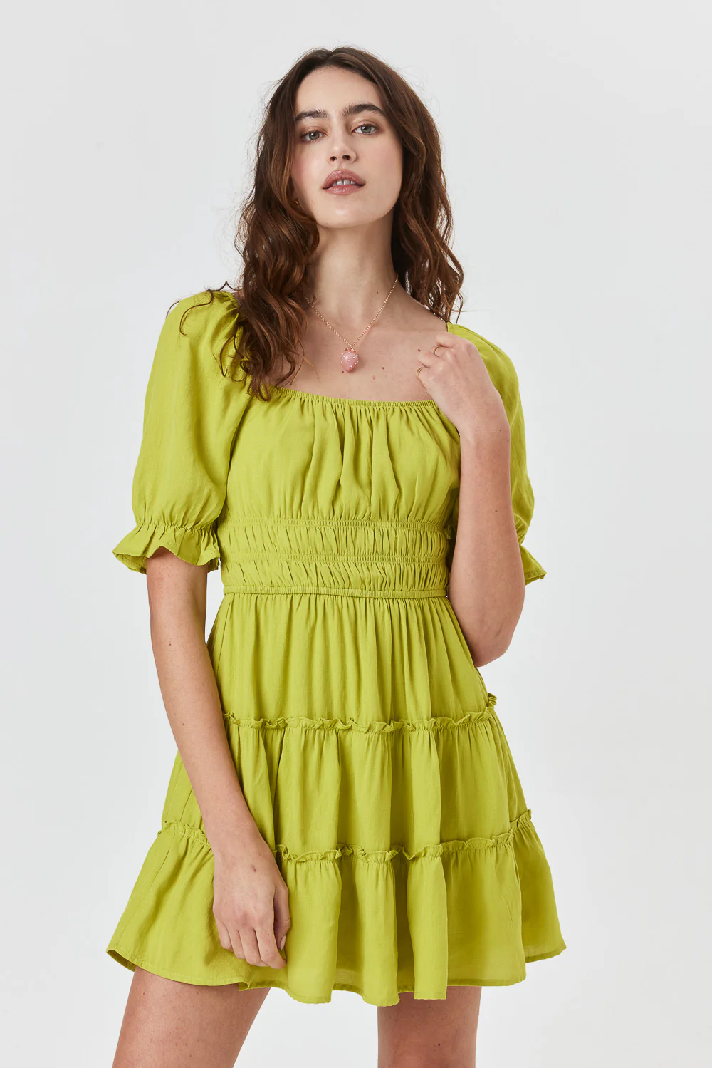 Image of Apple Green Tier Dress