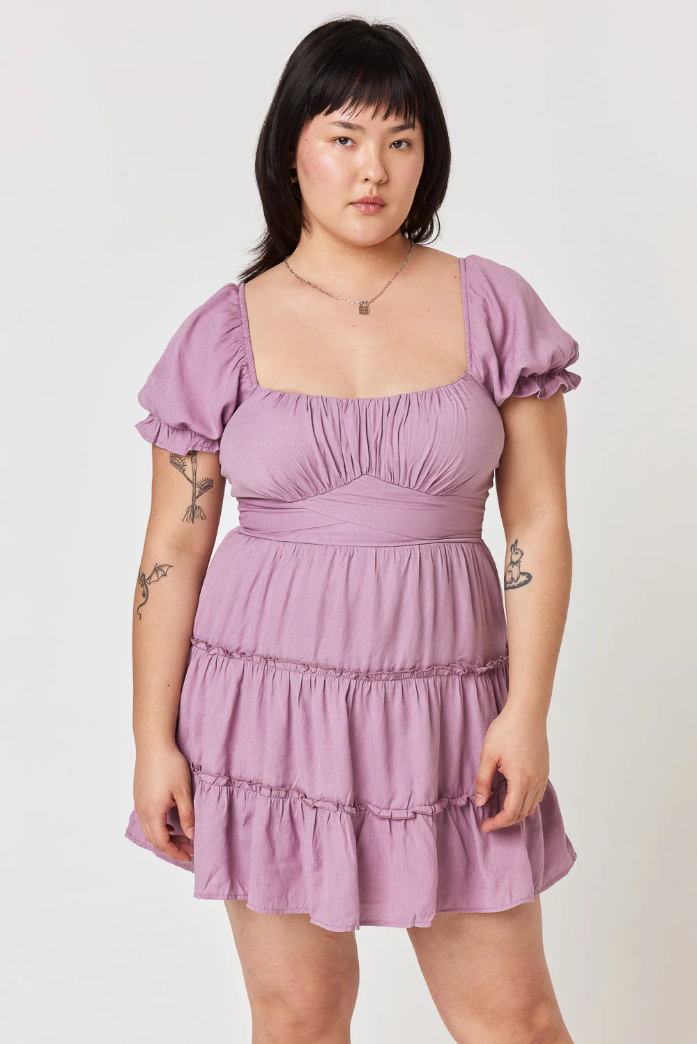 Image of Elderberry Puff Sleeve Emma Dress