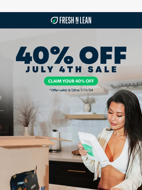 40% OFF July 4th Sale + Free Shipping has begun!