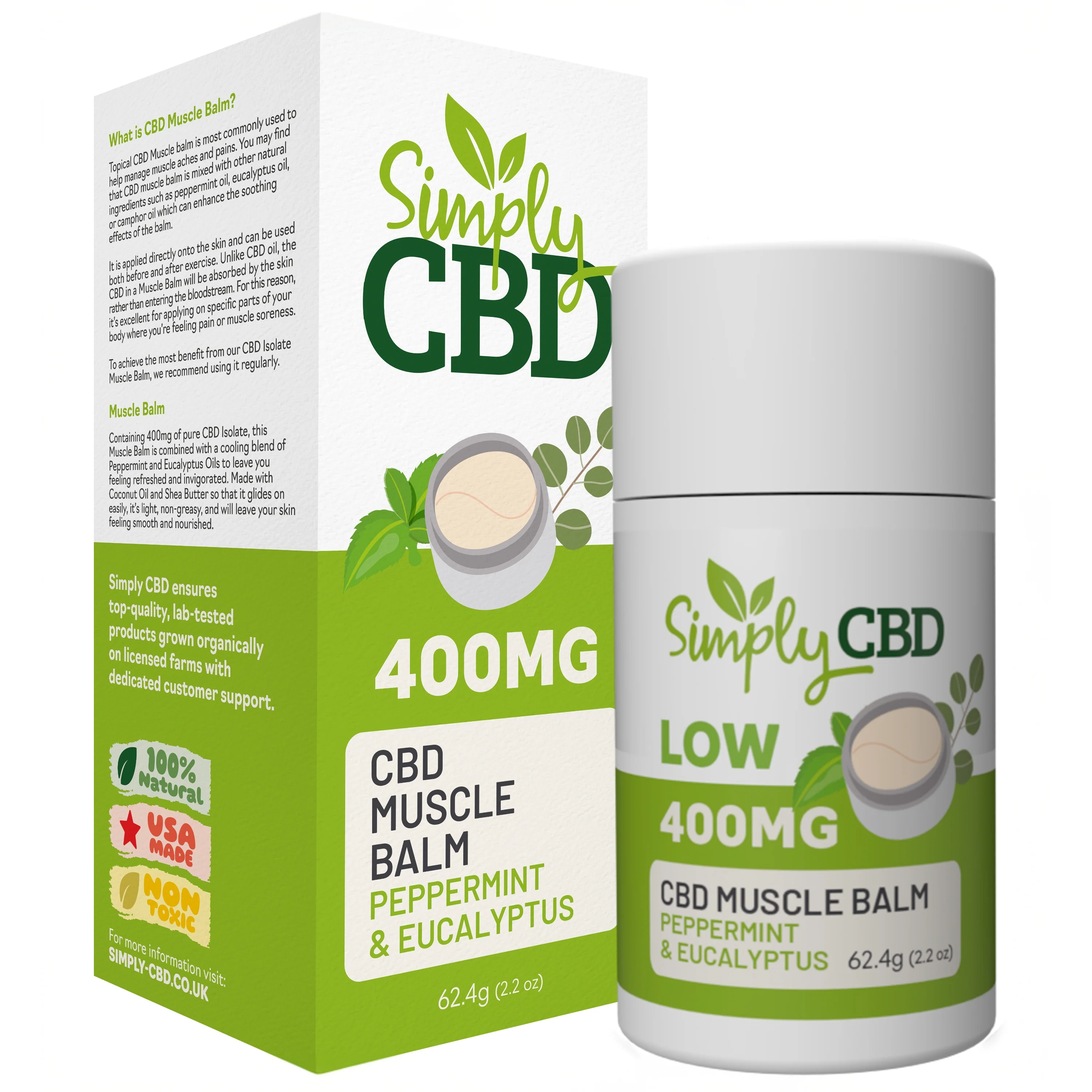 Image of CBD Muscle Balm (400MG) - Eucalyptus and Peppermint