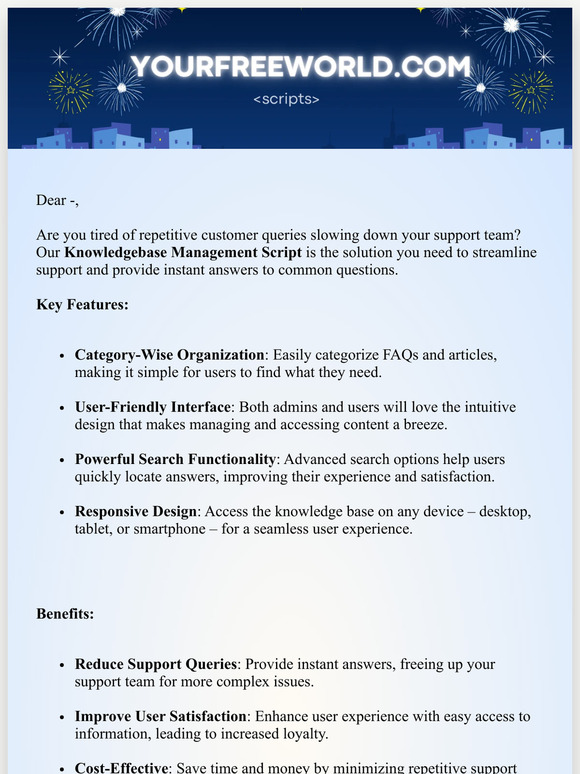 Elevate Your Customer Support with Our Knowledgebase Management Script