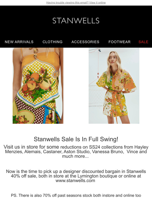 Stanwells Summer Sale In Full Swing
