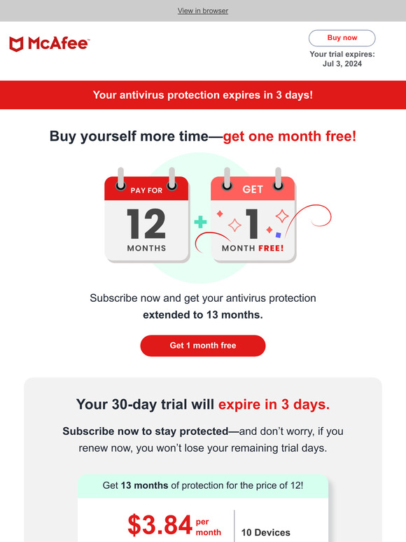 Your free trial has just 3 days left! ⏰