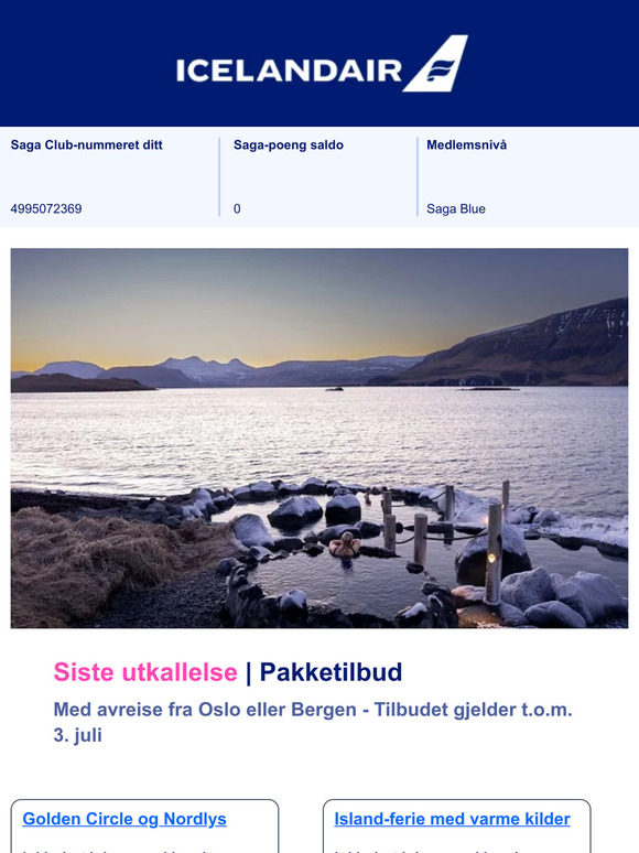 Siste utkallelse! Tilbudet gjelder t.o.m. 3. juli