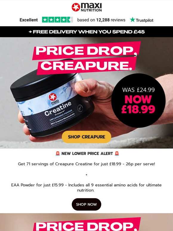 Creapure Creatine £18.99 New Lower Price ✅