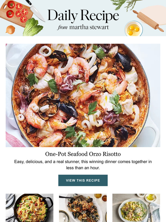 Martha Stewart: One-Pot Seafood Orzo Risotto | Milled