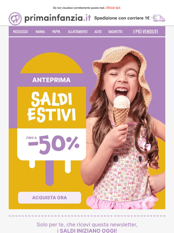 SALDI PRIVATI! Per tutta la settimana un'anteprima dei saldi fino a -50%!