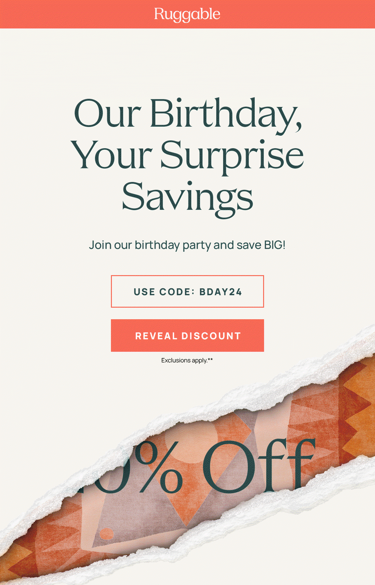 Our Birthday, Your Surprise Savings