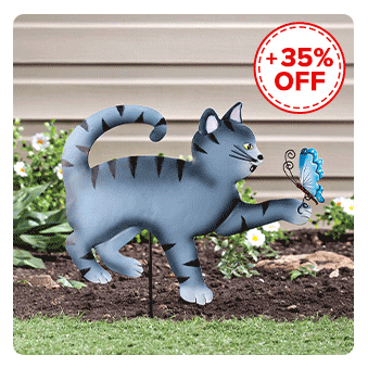 Metal Kitten with Butterfly Stake...Shop Now