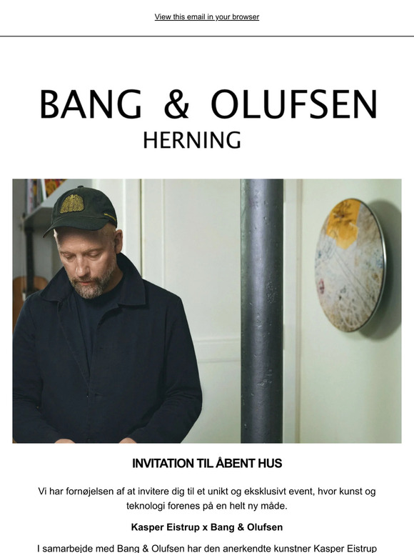 Invitation: Oplev Kasper Eistrups 'Cacophonia' - Eksklusivt event hos Bang & Olufsen Herning