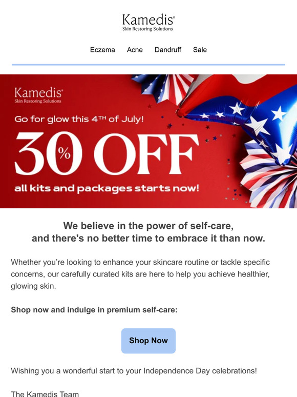 Celebrate Independence with 30% Off on Kits & Packages!
