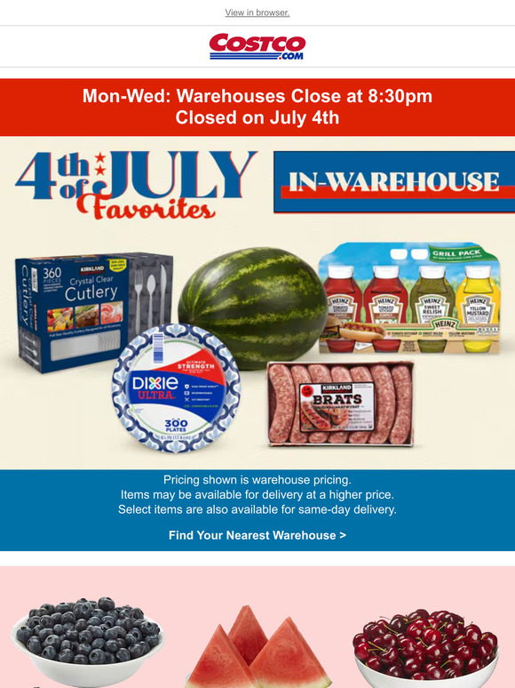 Costco still time for a costco run announcing holiday week savings