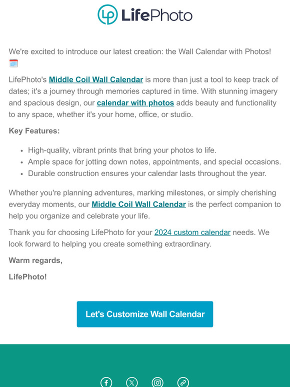 Middle Coil Wall Calendar with Photos