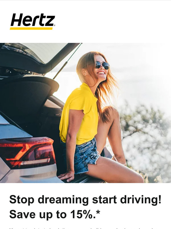 😎 Stop dreaming start driving! Save up to 15% on car rental.