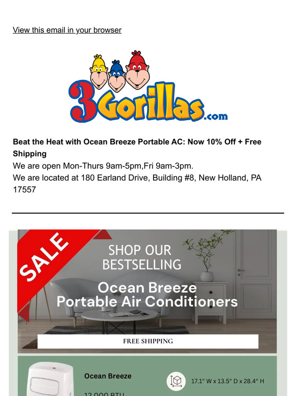 Save 10% on Ocean Breeze Portable Air Conditioners ❄️