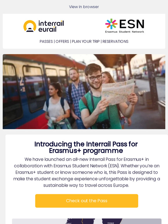 A new Interrail Pass for Erasmus+ students!