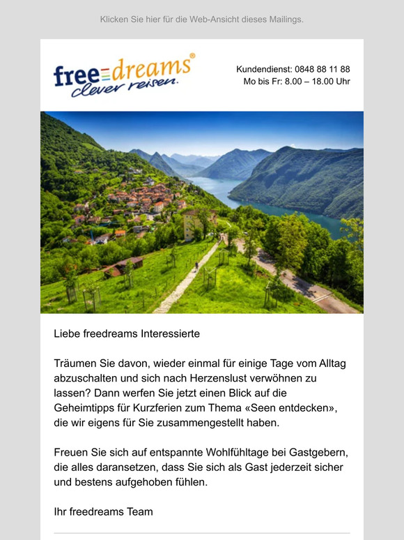 Unsere Hotelempfehlungen zum Thema «Seen entdecken»