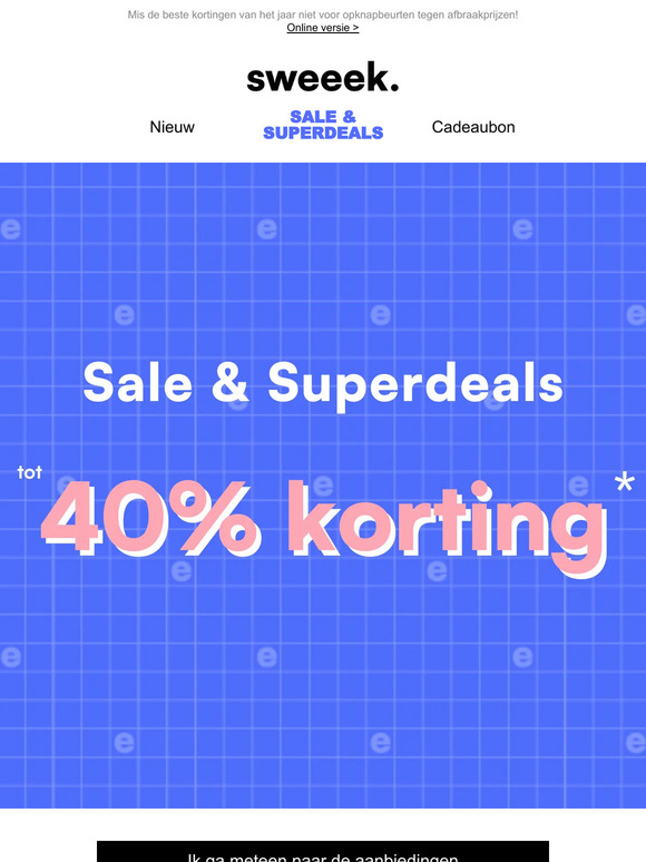 Tot 40% korting: alles moet weg!