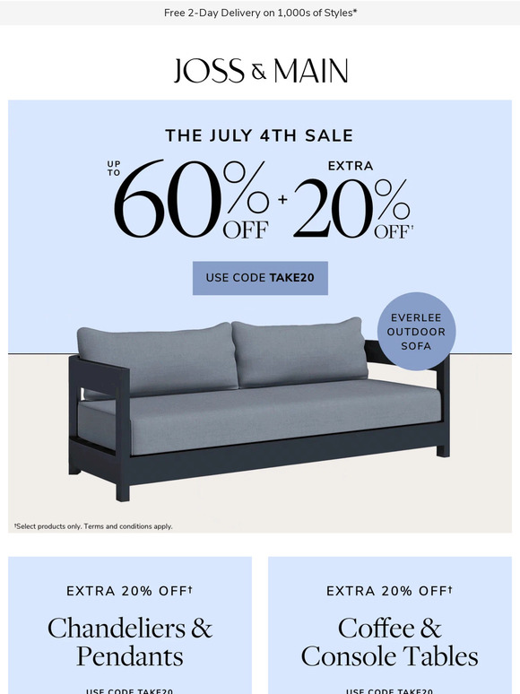 Joss & Main Email Newsletters Shop Sales, Discounts, and Coupon Codes