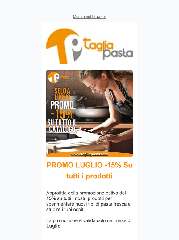 ⚡ PROMO LUGLIO -15% su tutti i prodotti