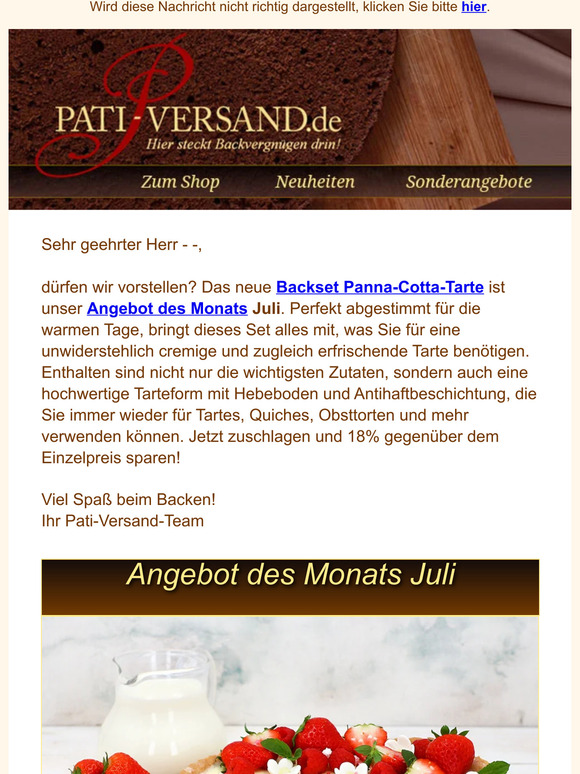 Sommergenuss pur: Panna-Cotta-Tarte im Angebot des Monats ☀️